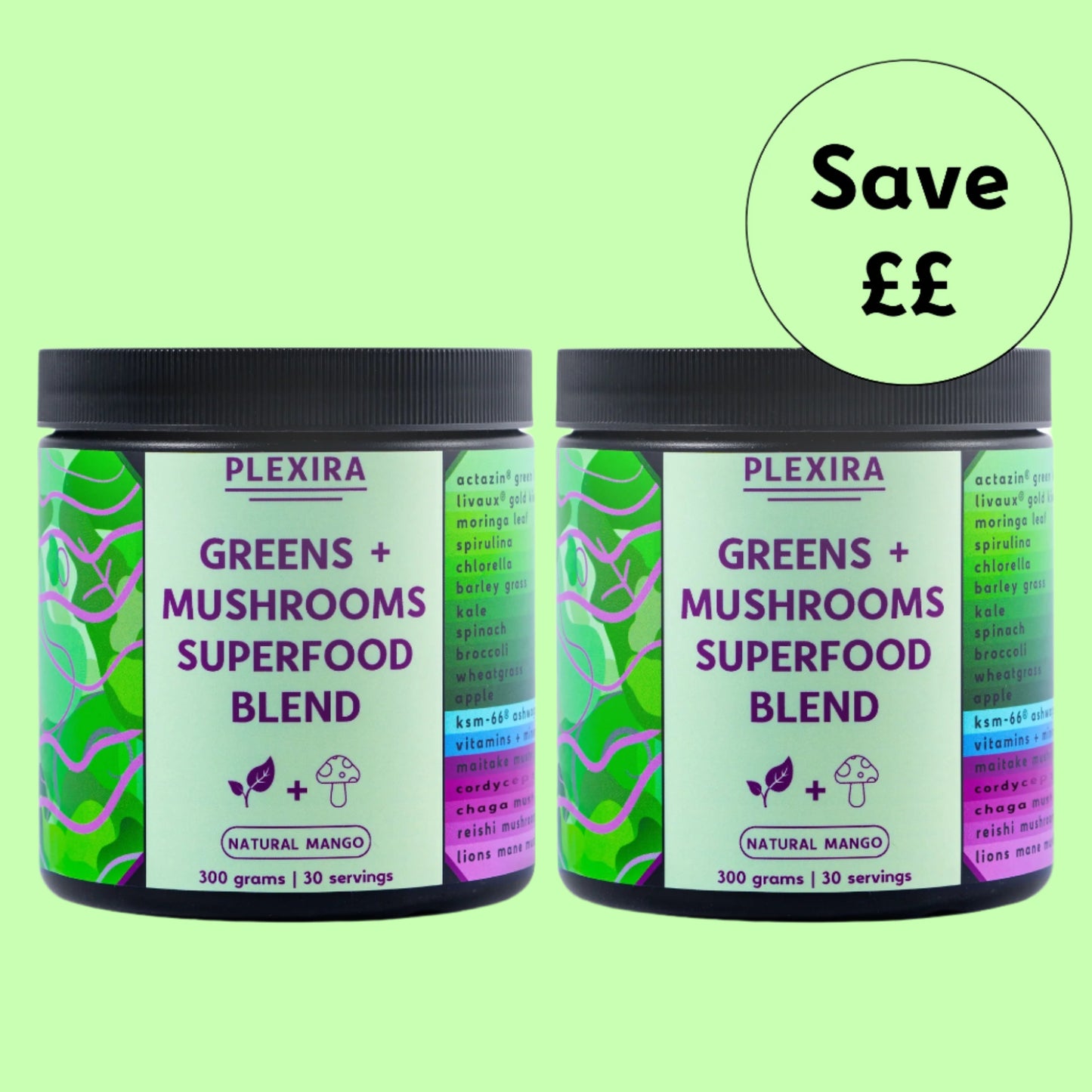 2 X Greens + Mushroom Superfood Blend